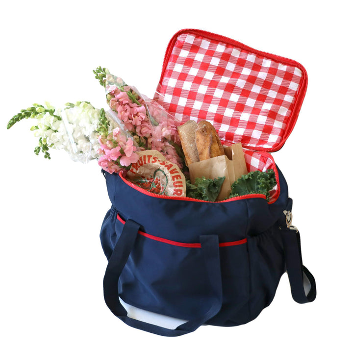 Yumbox Picnic Cooler Bag - Extra large insulated with thinsulate satin lining, water resistant exterior in Navy