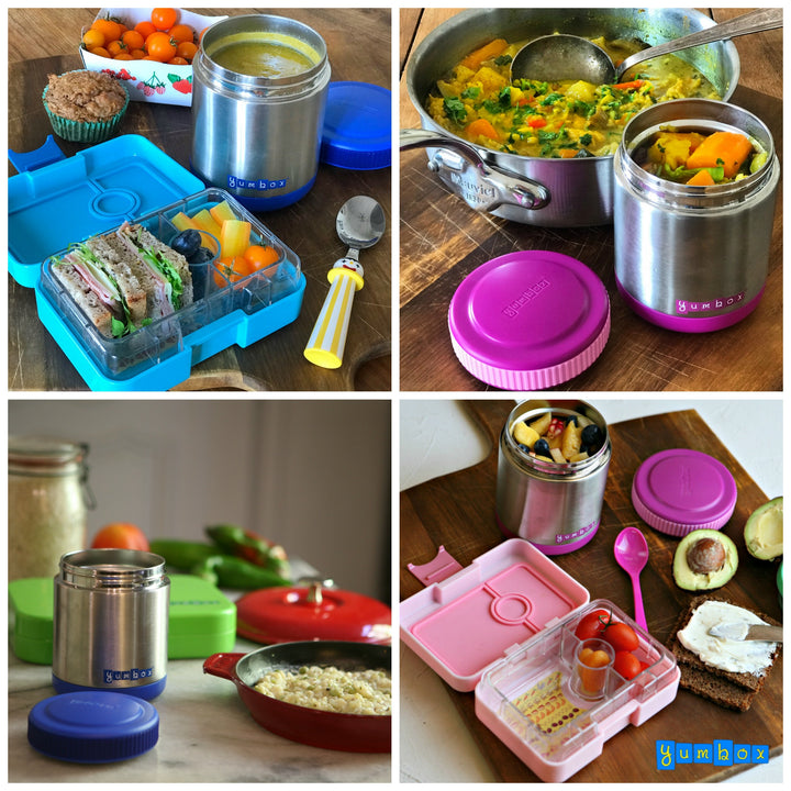 Thermal Food Jar for Hot Lunch - Yumbox  Zuppa with Spoon and Band Twilight Black- 14oz