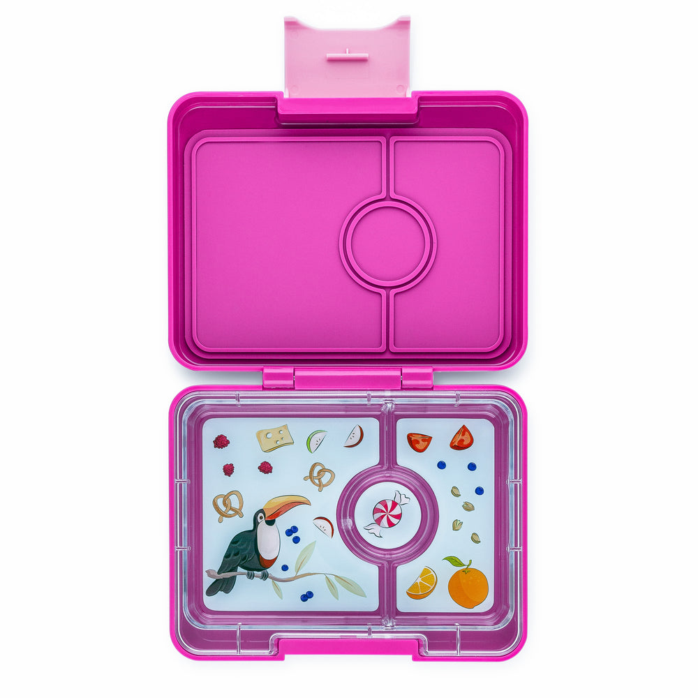  Yumbox Leakproof Snack Bento Box - 3 Compartment Leakproof  Bento Lunch Box for Kids; Perfect snack containers for toddlers or as a  small toddler lunch box (Misty Aqua with Rainbow Tray)