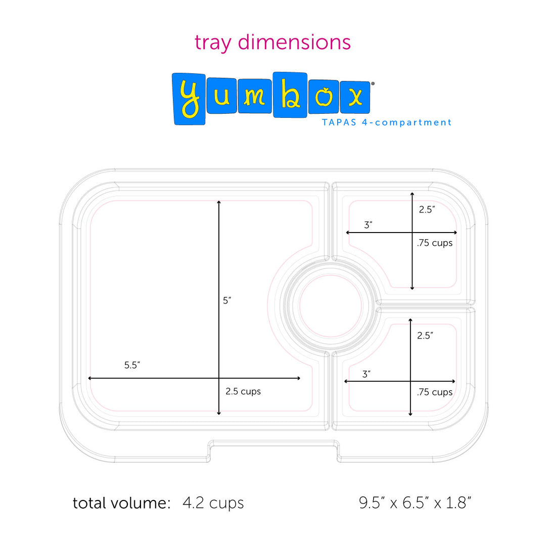 YUMBOX Tapas 4 Compartimentos - Rainbow Seville Purple - Freilka